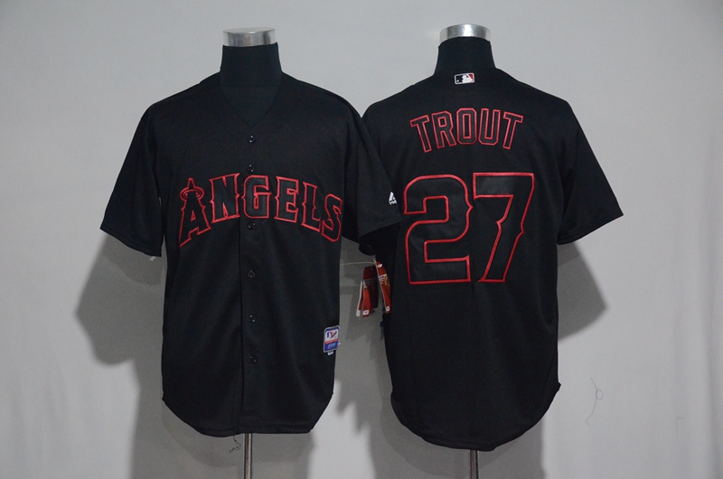2017 MLB Los Angeles Angels #27 Trout Black Classic Jerseys